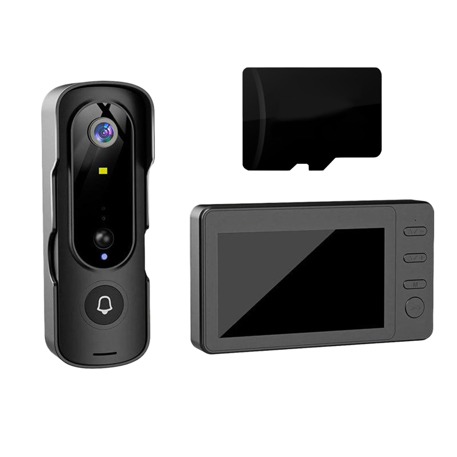 Sonnette vidéo sans Fil - Image Couleur -,Carte Standard + 32 Go