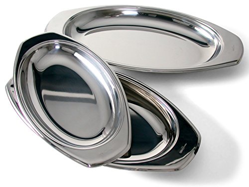 Vassoio Plateau à Gratin Ovale INOX 50X27 Meuble de Table Cover