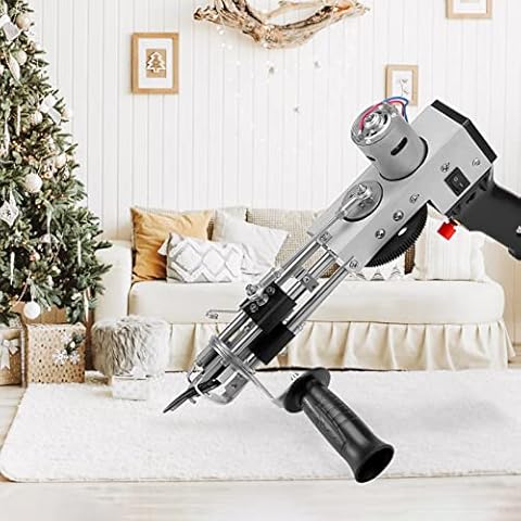 Electric Carpet Tufting Gun, Tufting Gun Cut Pile, 2400~3000r/min Rug Gun 7-21 mm, 5-40 Stitches/Sec Hand Tufting Carpet Weaving Machine Home DIY Tools for Mat High Speed Weaving of Carpets (Black) Cover