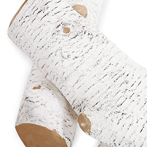 Maison Arts 6 Piece Ceramic Wood Gas Fireplace Logs White Birch Decorative Logs For All Types Of Indoor & Outdoor Firepits #TOP3