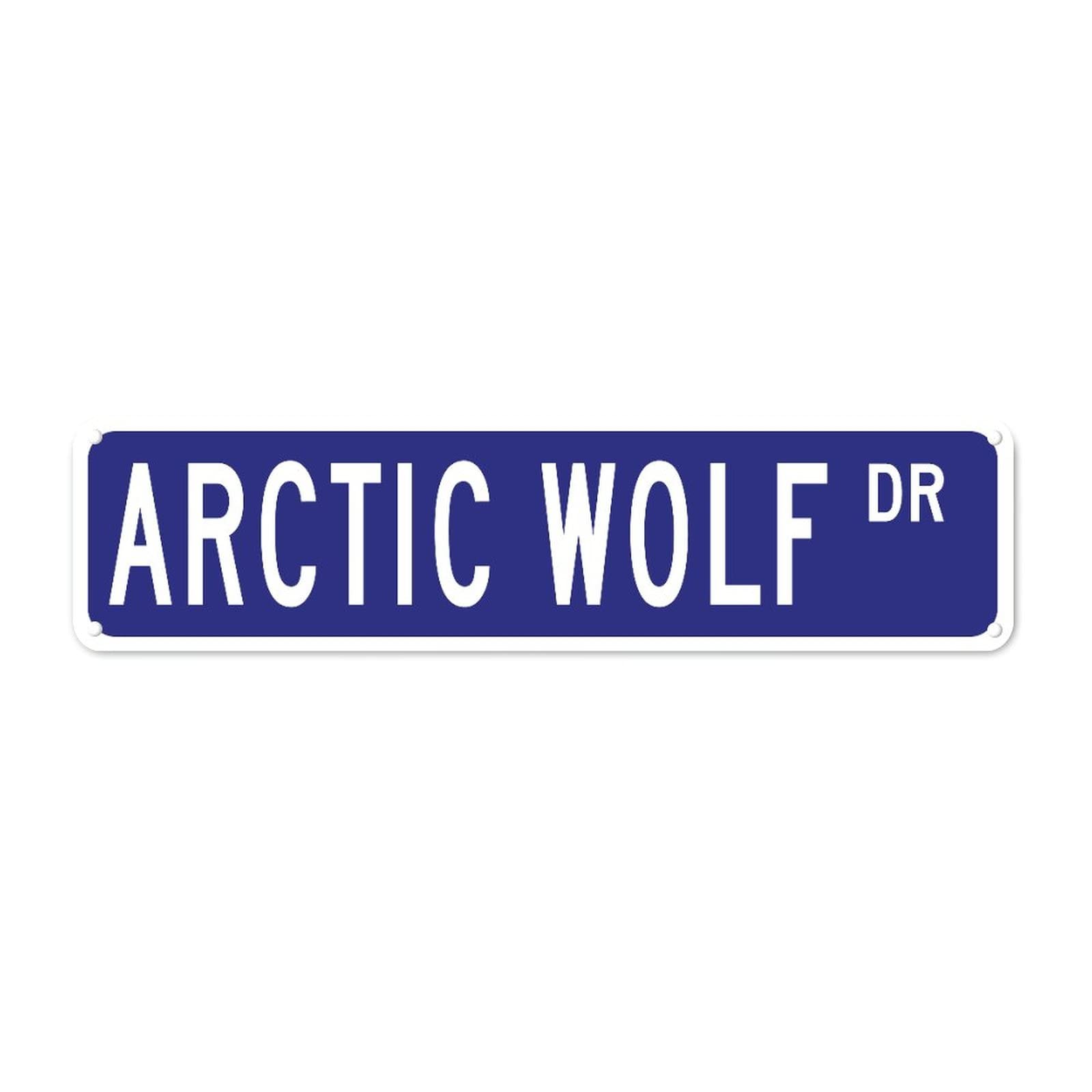 DTHNKL Metal Sign Arctic Wolf Rd Vintage Retro Tin Art Plaque Aluminum for Home Kitchen Garden Yard Wall Pub Club Decor 4x16 Inch
