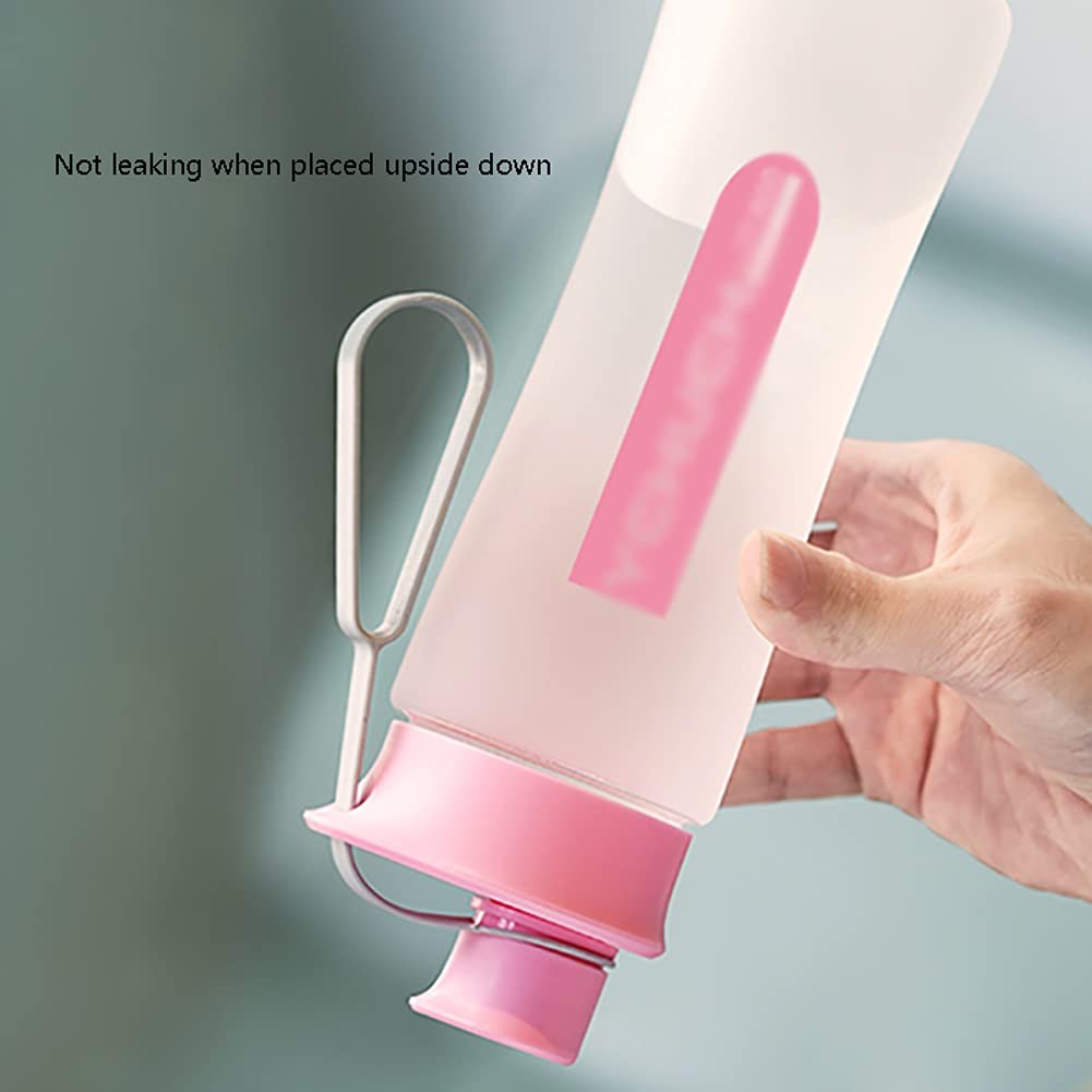 Sportflasche Sportflasche Reise Wasserflasche Griff Seil Sport Wasserflasche für sportliche Übungen Outdoor Wandern Laufen Wasserflaschen (Fassungsvermögen: 800 ml, Farbe: Grau) (Weiß 1000 ml)