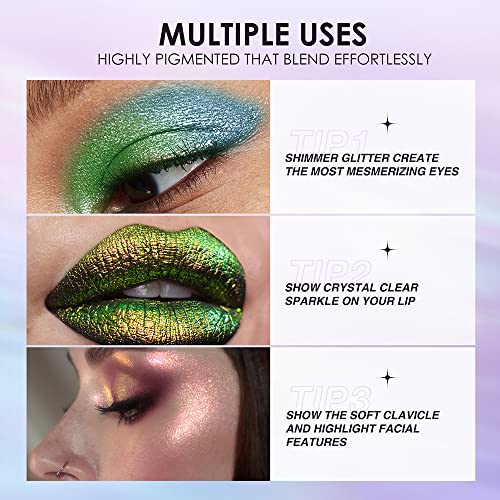 Quxunzzz Galaxy Liquid Glitter Eyeshadow,Liquid Glitter Eyeliner Metallic Glitter Shimmer Eye Looks Waterproof Long Lasting Quick-Drying Sparkling Eye Shadow Euphoria Makeup 06# #TOP2