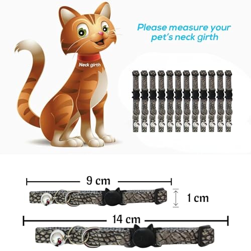 Image of Emily Pets Classic Plaid Cat Collars with Bells - Breakaway Kitten Collar and Adjustable 3.5-6.6in,Cute Kitty Collar for Girl Boy Cats,Pet Gifts,Accessories,Supplies,Stuff (Color May Vary)