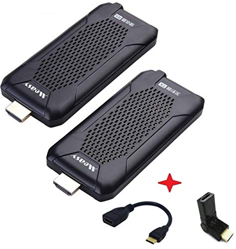 measy FHD656 Nano Mini WiFi HDMI dongle / Extensor Transmisor y Receptor HDMI de hasta 100 m con Adaptador USB EU / UK (5 V / 1A) Compatible con Full HD 1080p y transmisión de Video 3D