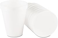 Vista 1 de DCC Vasos de espuma de bebida 10J10, 10oz, blanco, 25/bolsa, 40 bolsas/cartón