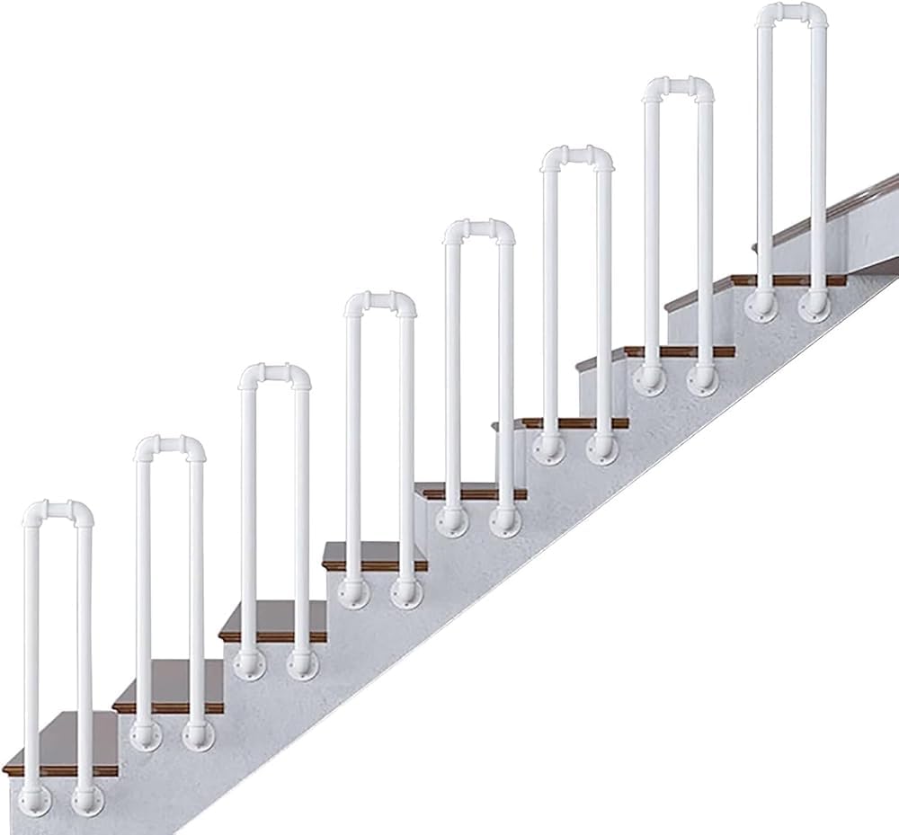 Main courante pour marches extérieures en U avec fixation latérale de clôture d'escalier