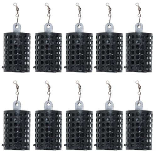 Qsvbeeqj 10個 ラウンドフィッシングタックルフィーダーケージ アイアンルアーバスケットホルダー 餌餌 バスケットホルダー 魚釣り 粗いアクセサリー