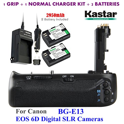 Kastar Pro Multi-Power Vertical Battery Grip (Replacement For Bg-E13) + 2X Lp-E6 Replacement Batteries + Charger Kit For Eos 6D Digital Slr Cameras #TOP15