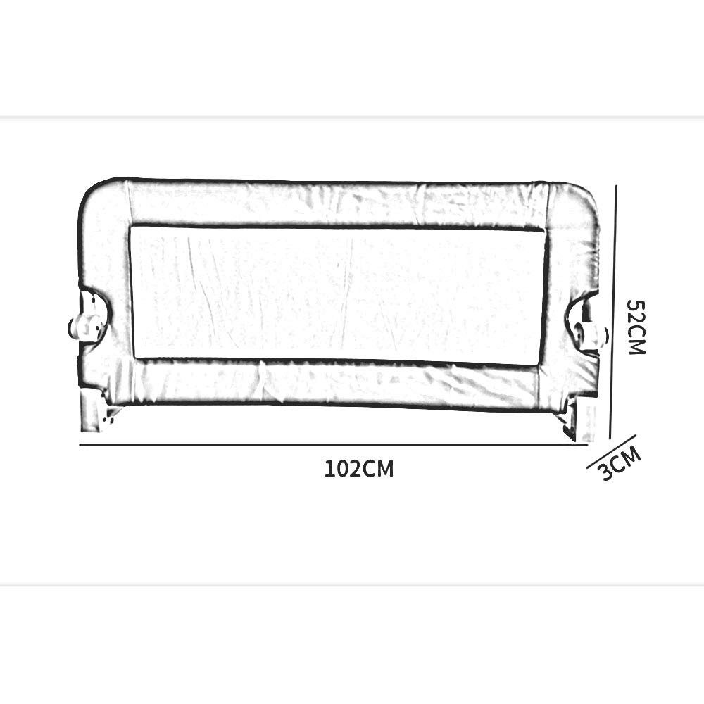 Barandilla de Cama, barandilla de Cama, barandilla de Cama anticaídas, Malla Transpirable abatible hacia Abajo, Rosa, 102 cm