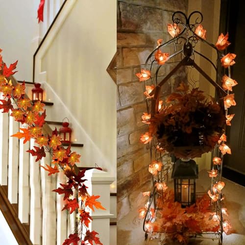 Fall-Decor-Maples-Leaf-String-Lights-136FT-LED-Maple-Leaf-Lights-with-35-Maple-Leaf-Fall-Light-Plug-in-Fall-Decorations-for-Indoor-Outdoor-Thanksgiving-Christmas-Halloween-Harvest-Orange Fall Decor Maples Leaf String Lights 136FT LED Maple Leaf Lights with 35 Maple Leaf Fall Light Plug in Fall Decorations for Indoor Outdoor Thanksgiving Christmas Halloween Harvest Orange