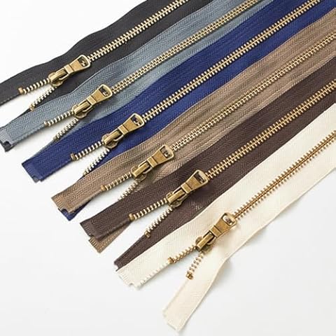 Wonesifee Metal Zippers 6pcs #5 Separating Zippers Antique Brass Y-Teeth Heavy Duty zips for Sewing Clothing Down Jacket Outerwear Coat Parka Crafts DIY 6Colors (40cm/16inch) 16" Cover