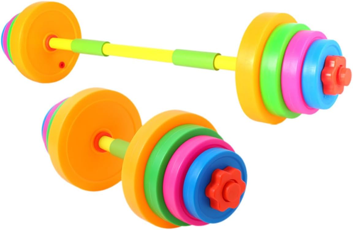 1Set Adjustable Dumbbell Weight Fun Exercise for Arm Training Lightweight Plastic Barbell Sports Hand Bar for Boys for Gymnastics Dance