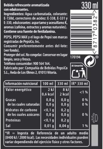 Miniatura 2 de Pepsi zero Refresco de cola con cero azúcar y cero calorías, packs de 6 botellas de 1.75 litros, 10.5 litros en total