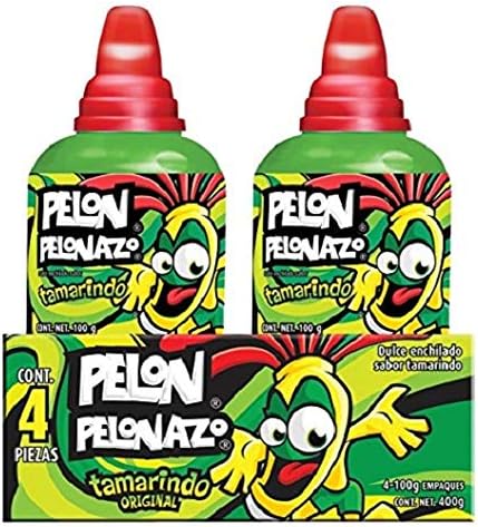 Pelon Pelonazo Tamrind Flavor Jumbo Size Mexican Candy, 4-Count, 3.5oz Authentic Mexican Candy with Free Chocolate Kinder Bar Included Free Kinder Bar