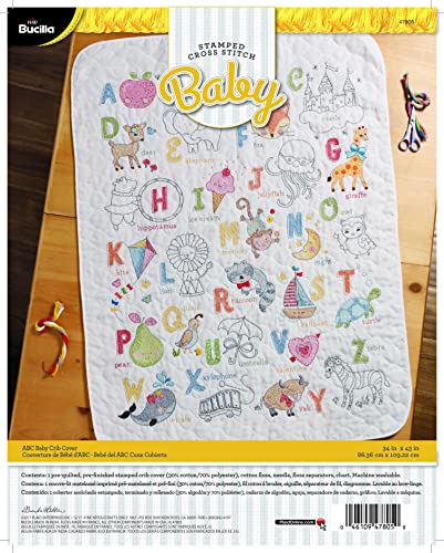 Bucilla 47805 Stamped Cross Stitch Crib Cover cover