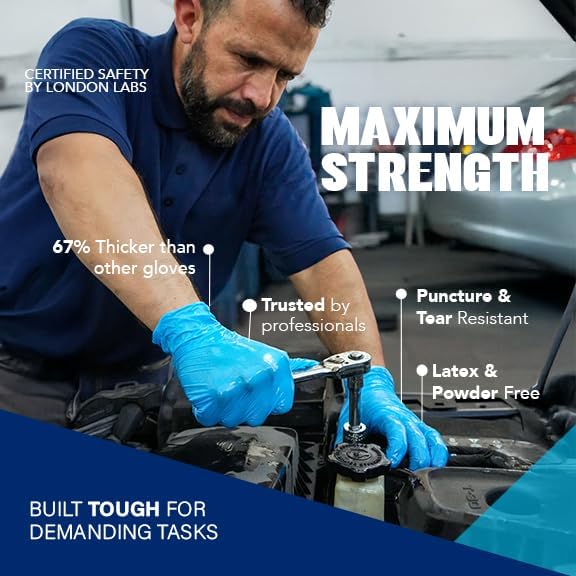 Nitrile Gloves, Blue, Small, Disposable, Latex-Free, Powder-Free, 100 Count - Image 4