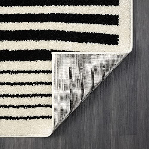 Tapete Decorativo Abani Geométrico Beige/Negro 243x310 cm miniatura 6