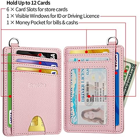 EcoVision Slim Minimalist Front Pocket Wallet, RFID Blocking Credit Card Holder Wallet with Detachable D-Shackle for Men Women - 4