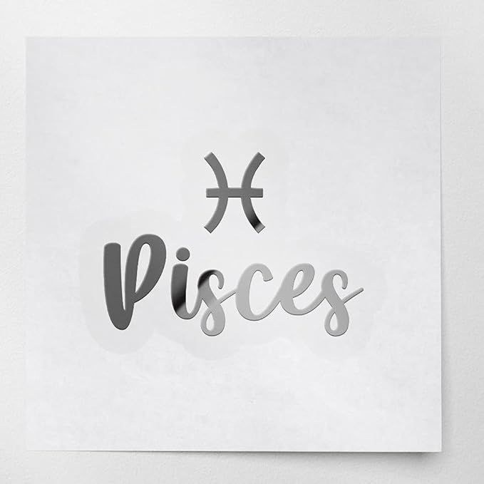 Decal Stickers of Pisces (Metallic Silver) (Set of 2) Premium Waterproof Vinyl Decal Stickers for Laptop Phone Accessory Helmet Car Window Mug Tuber Cup Door Wall Decoration - ANDVER1e80781SI