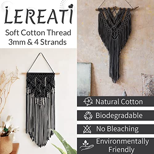 LEREATI Macrame Cord 3mm x 100m, Thick Macrame Rope Natural Cotton Rope Craft String - Image 4