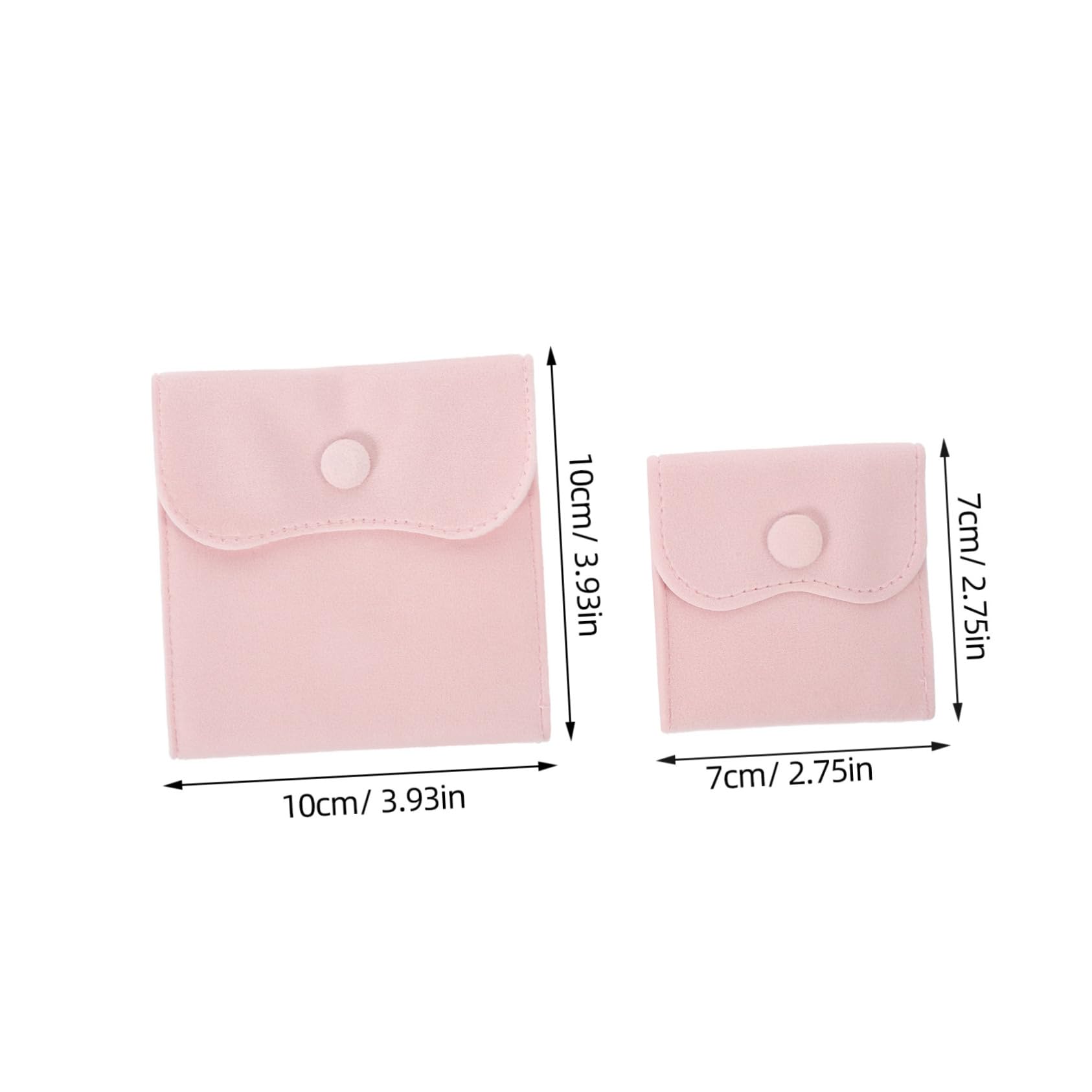 Anneome 10pcs Jewelry Pouch with Snap Button for Necklaces Watches Soft Storage Bags for Travel Giving