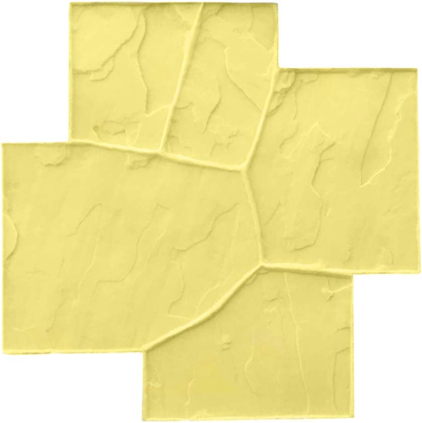 Castlestone Concrete Stamp Single by Walttools | Decorative Stone, Vintage, Rotational Pattern, Sturdy Polyurethane Texturing Mat, Realistic Detail (Rigid - Yellow)