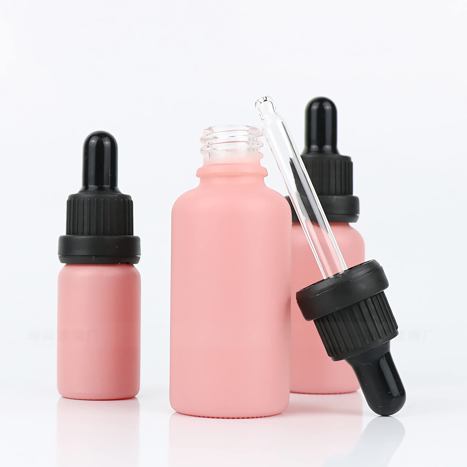 24 Pieza, 30ml Mate Rosa Frasco Cuentagotas Cristal con Tapón de Rosca a Prueba de Manipulaciones, Botellas de Cristal con Pipeta, para Aromaterapia Aceites Esenciales