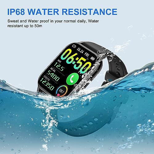 Smartwatch (Answer/Make Call) for Men Women, 1.85\" HD Touch Screen Fitness Watch with Heart Rate Sleep SpO2 Monitor, IP68 Waterproof, 100+Sport Mode Activity Trackers for Android iOS - Thumbnail 6