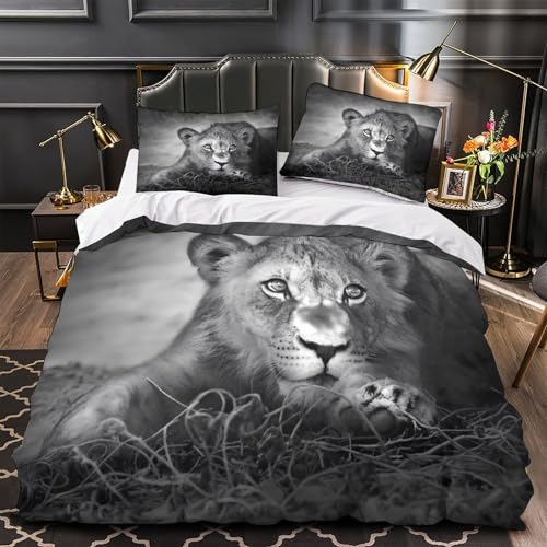 Housse de couette léopard hypoallergénique en microfibre douce avec fermeture éclair