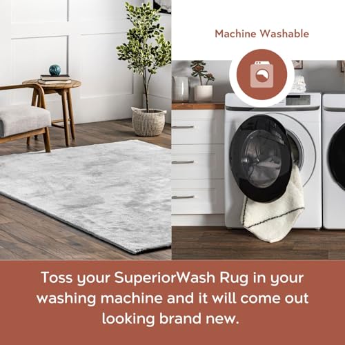 Tapis lavable nuLOOM Loni beige pour en finir avec les taches