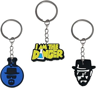 3Pcs Breaking Gifts Walter White Keychain Sets,Bad Heisenberg Merchandise Inspired Key Chain Gifts For Fans