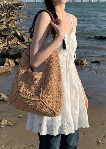 Image of Rejolly Straw Hobo Bag for Women Tote Bag Summer Vacation Beach Handbags Boho Bohemian Style Shoulder Purse