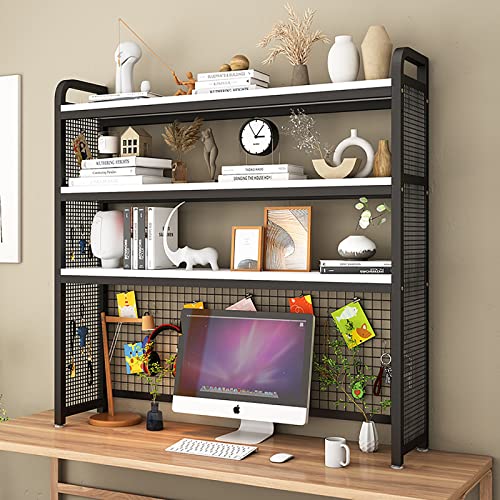 Rangement pour bureau d'ordinateur en bois et étagère de comptoir 3 niveaux