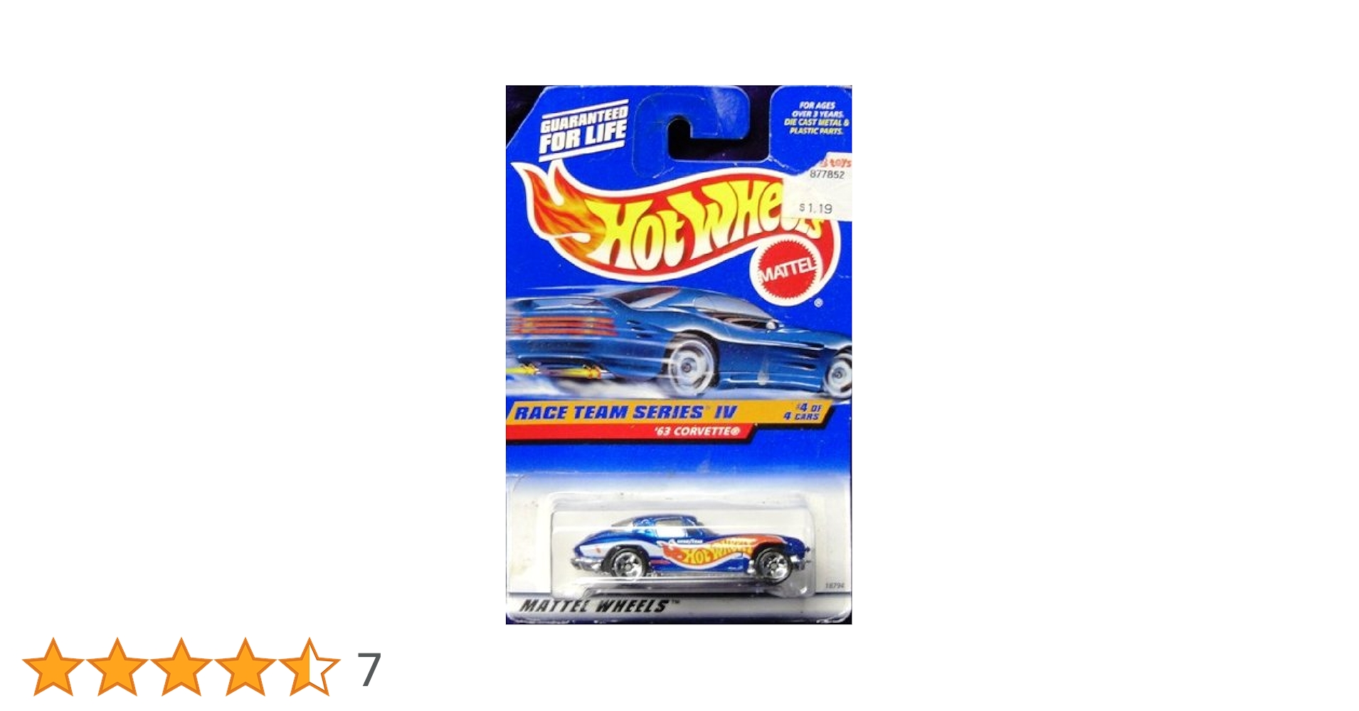 HOT Wheels 63 Corvette 1998 Race Team Series Iv #4 Collector #728 HOT Wheels 63 Corvette 1998 Race Team Series Iv #4 Collector #728