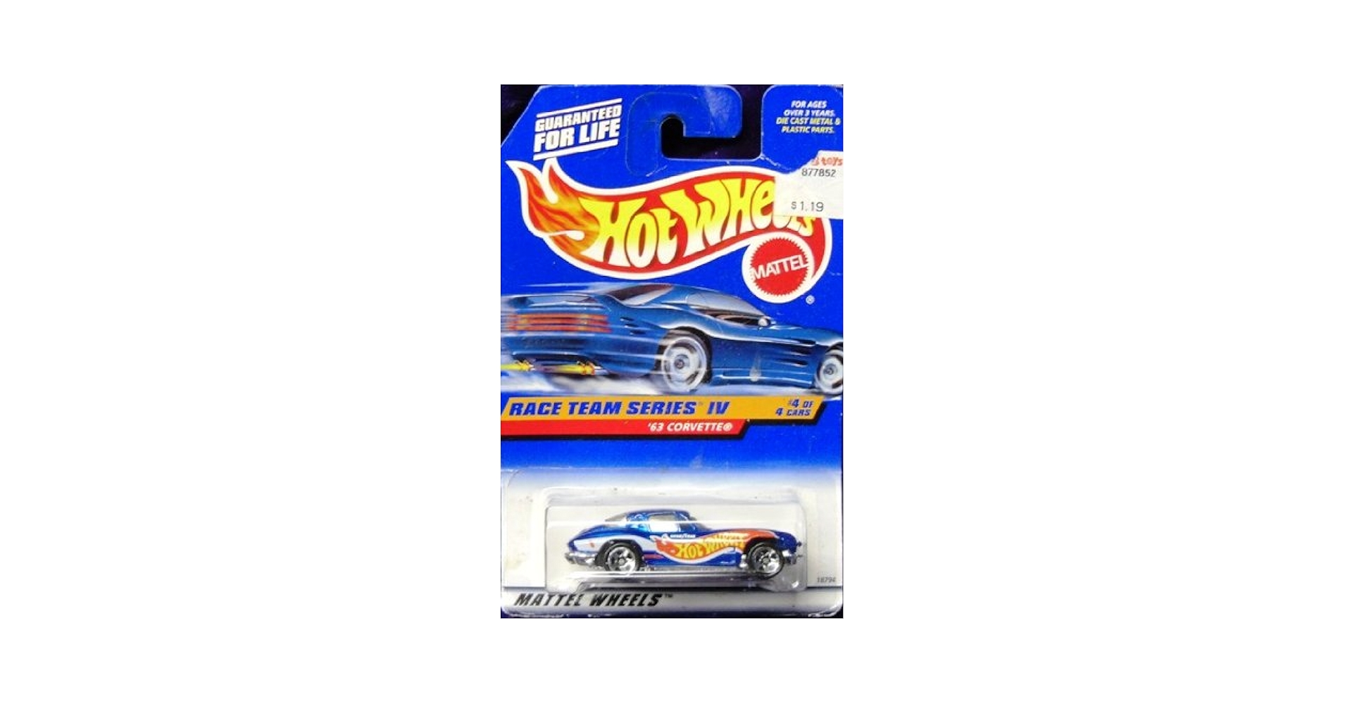 ホットウィール ‘63 CORVETTE RACE TEAM SERIES IV Hot Wheels Race Team Series IV 1963 Chevrolet Corvette #4 OF