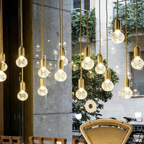 Lámpara de techo de comedor en vidrio regulable para techos bajos 4