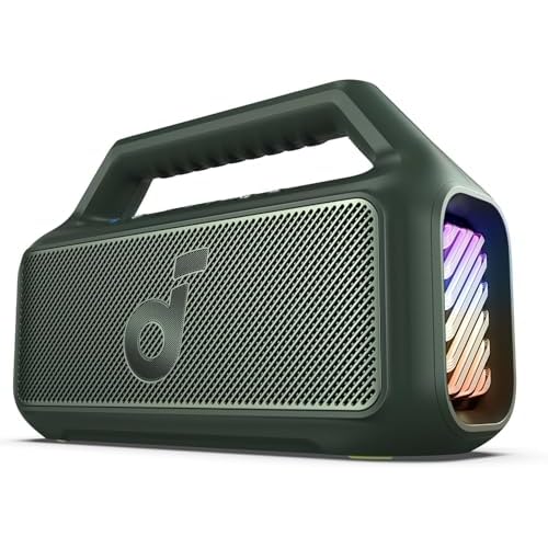 soundcore Anker Boom 2 Bluetooth Speaker, Outdoor Speaker with 80W, Subwoofer, BassUp 2.0, 24H Playtime, IPX7 Waterproof, Floatable, RGB Lights, Custom EQ, USB-C, Portable for Camping, Beach