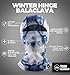 Tough Headwear Winter Balaclava - Windproof Ski Mask - Breathable Face Mask for Men - Versatile Motorcycle Gear - Blue/White
