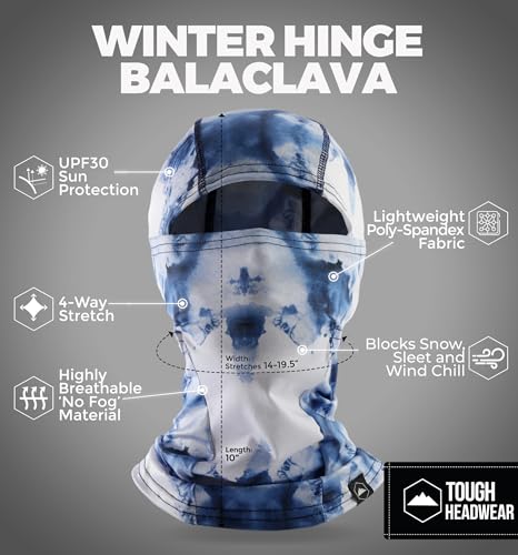Image of Tough Headwear Balaclava Ski Mask - Breathable Face Mask for Men - Flexible Hinge Full Face Cover - Windproof Motorcycle Gear
