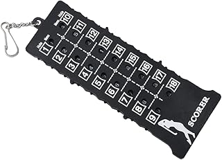 lasenersm 1 Piece 18 Golf Score Counter with Key Chain 18 Hole Golf Score Counter 18 Holes Golf Stroke Counter Golf Score Card Counter for 18 Holes Golf Score Card Counting Tool, Black