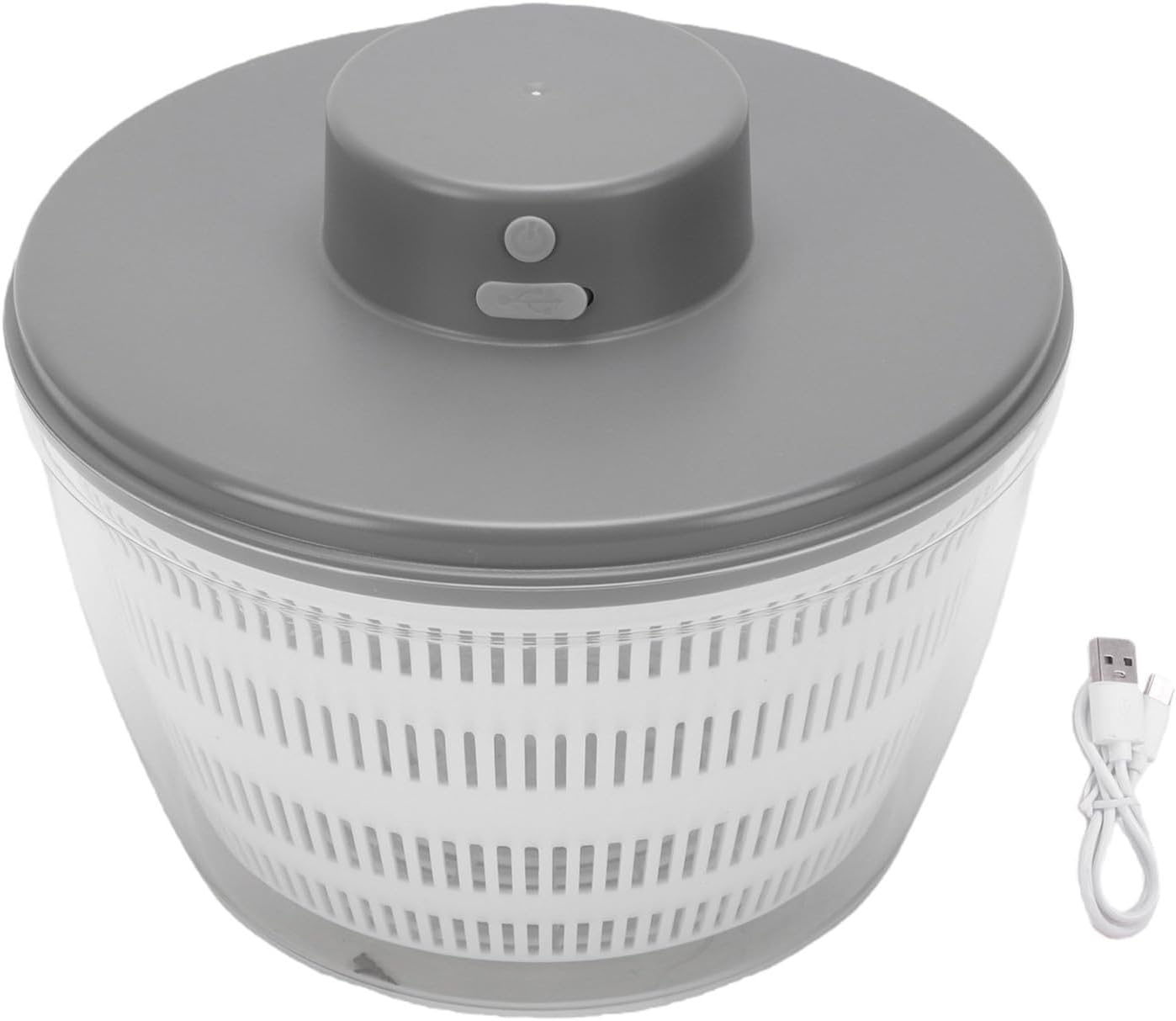 Vegetable Washer,4L Salad Spinner Multifunctional Fruit Cleaning and Drying Bowl Compact Kitchen Dryer Gadget (Grey)