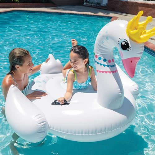 Intex Majestic Swan Ride-On, Inflated Size: 1.42m x 1.37m x 99cm (57562NP), Multi-color - Image 2