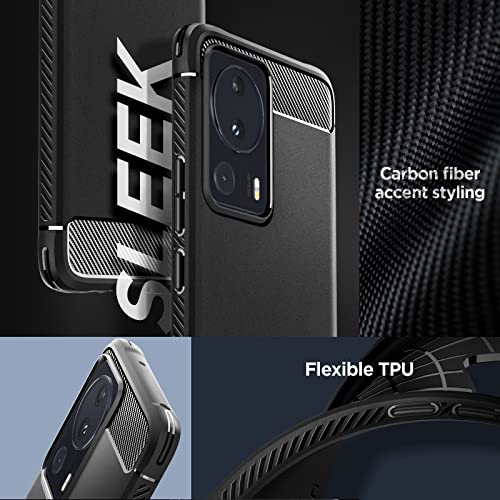 Image of Spigen Rugged Armor | Compatible with Xiaomi 13 Lite Back Cover Case [Flexible] [Air Cushion Protection] | TPU - Matte Black
