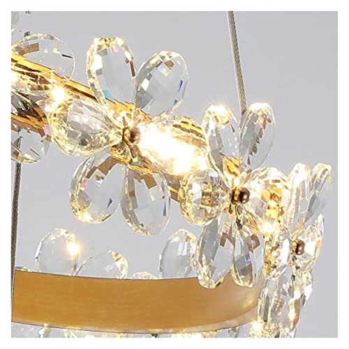 Lustre Moderne LED en Cristal Doré Rétro pour Plafond de Salon - 4