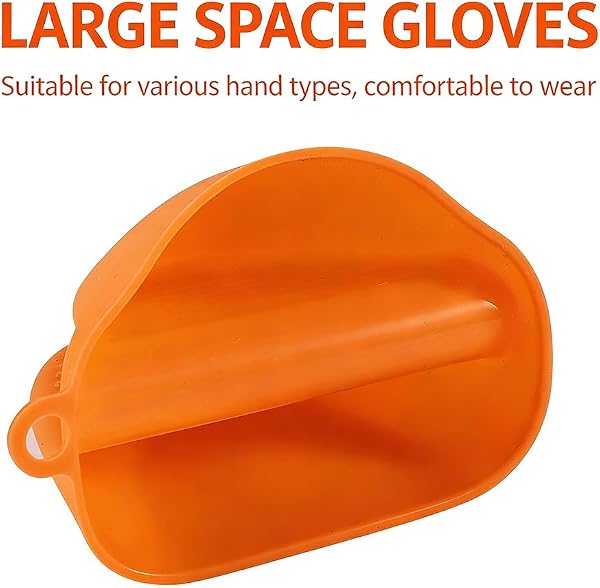 Kitchen Take Plate Clip Bowl Ware Home Baking Oven Universal Silicone Two Finger Hand Clip,2 Pcs Orange - 3