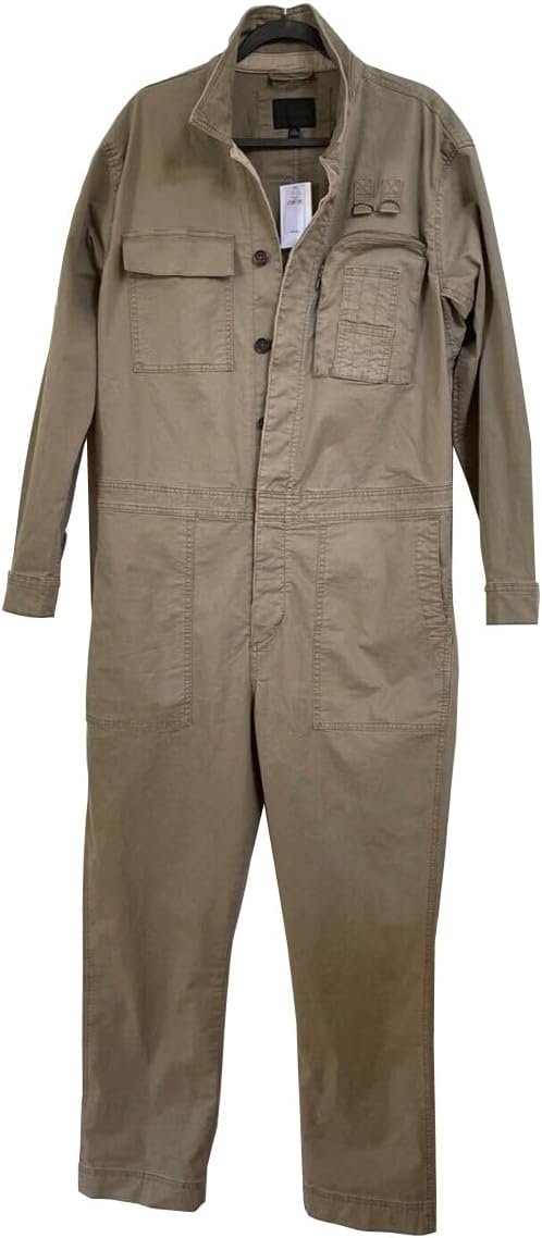MADEPANTS Men's Long Sleeve Coverall WWll-Inspired Relaxed Fit Flight Jumpsuit with Adjustable Waist Tabs