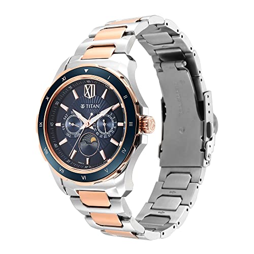 Titan Regalia Premium Blue Dial Quartz Multifunction Stainless Steel Strap Watch for Men-1688KM06 - Image 4
