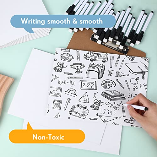 Ctosree 20 Pcs Dry Erase Board For Kids 8 X 11 Inch Double Sided Small White Board And 20 Pcs Dry Erase Markers With Eraser Cap Mini Whiteboard Student White Boards Lapboards For Classroom Teacher #TOP6