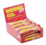 Weena Proteinriegel Vanilla & Caramel 12 x 50 g – High Protein, Pflanzlich, ohne Zuckerzusatz, Schweizer Schokolade